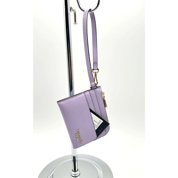 Kate Spade KI663 Devin Coin Card Case Wristlet Lavender Cream Saffiano Leather - Picture 1 of 15
